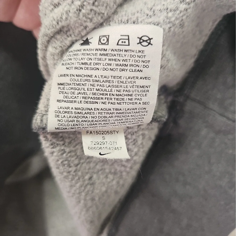 Nike Womens Medium Heather Gray Sportswear Club Fleece Funnel Neck Hoodie Cowl